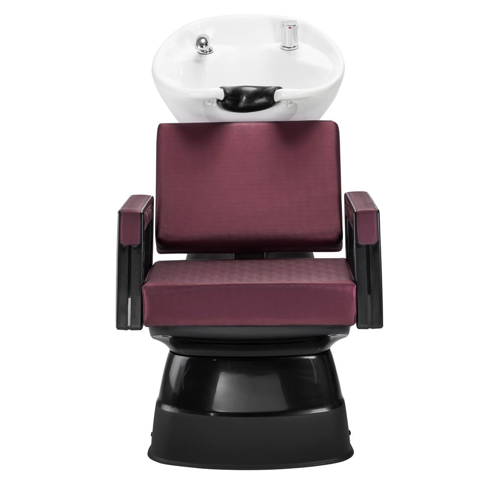 Cadeira Reclinável Dompel Barbeiro Maquiagem Barber Square-Vinho