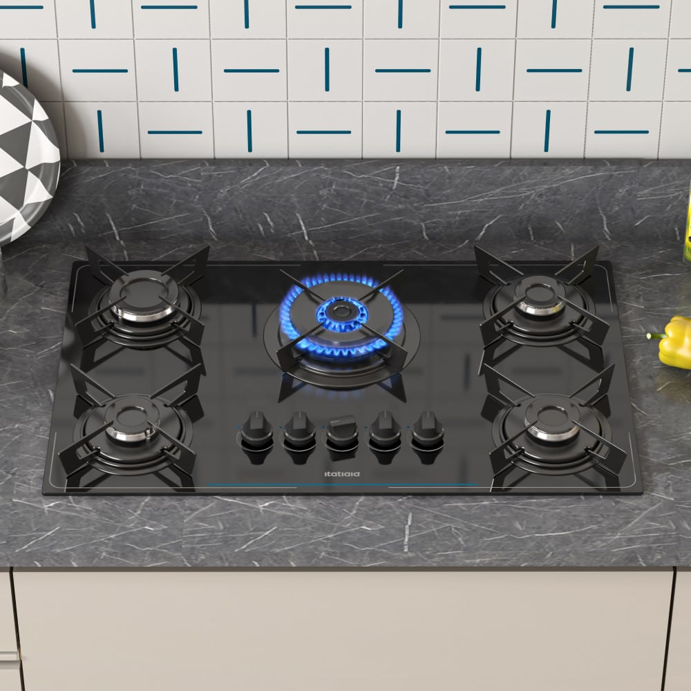 5 burner flat top stove