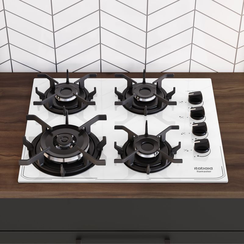 Cooktop 4 Bocas Itatiaia Itamaster com Tripla Chama Branco Bivolt