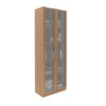 Armario-Estante-Livreiro-Portas-Vidro-4-Prateleiras-Amendoa--3-