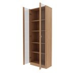 Armario-Estante-Livreiro-Portas-Vidro-4-Prateleiras-Amendoa--2-